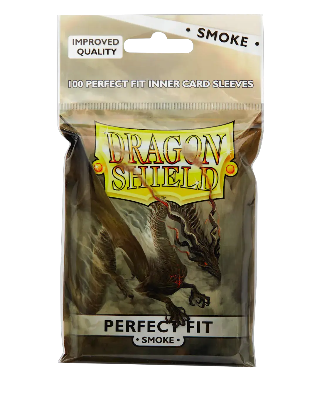 Smoke-colored Toploading Perfect Fit Sleeves for trading cards, designed for secure protection and easy insertion.