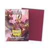 Matte dual sleeves with pomegranate and gold design from THE MIGHTY HOBBY SHOP, shown in close-up with detailed accents.