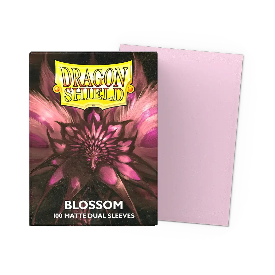 Pastel dual-colored Blossom gaming dice set from THE MIGHTY HOBBY SHOP with matte finish and intricate design.