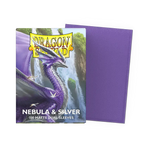 Dragon Shield Nebula and Silver matte dual sleeves from THE MIGHTY HOBBY SHOP, showing protective card sleeves with a cosmic design.