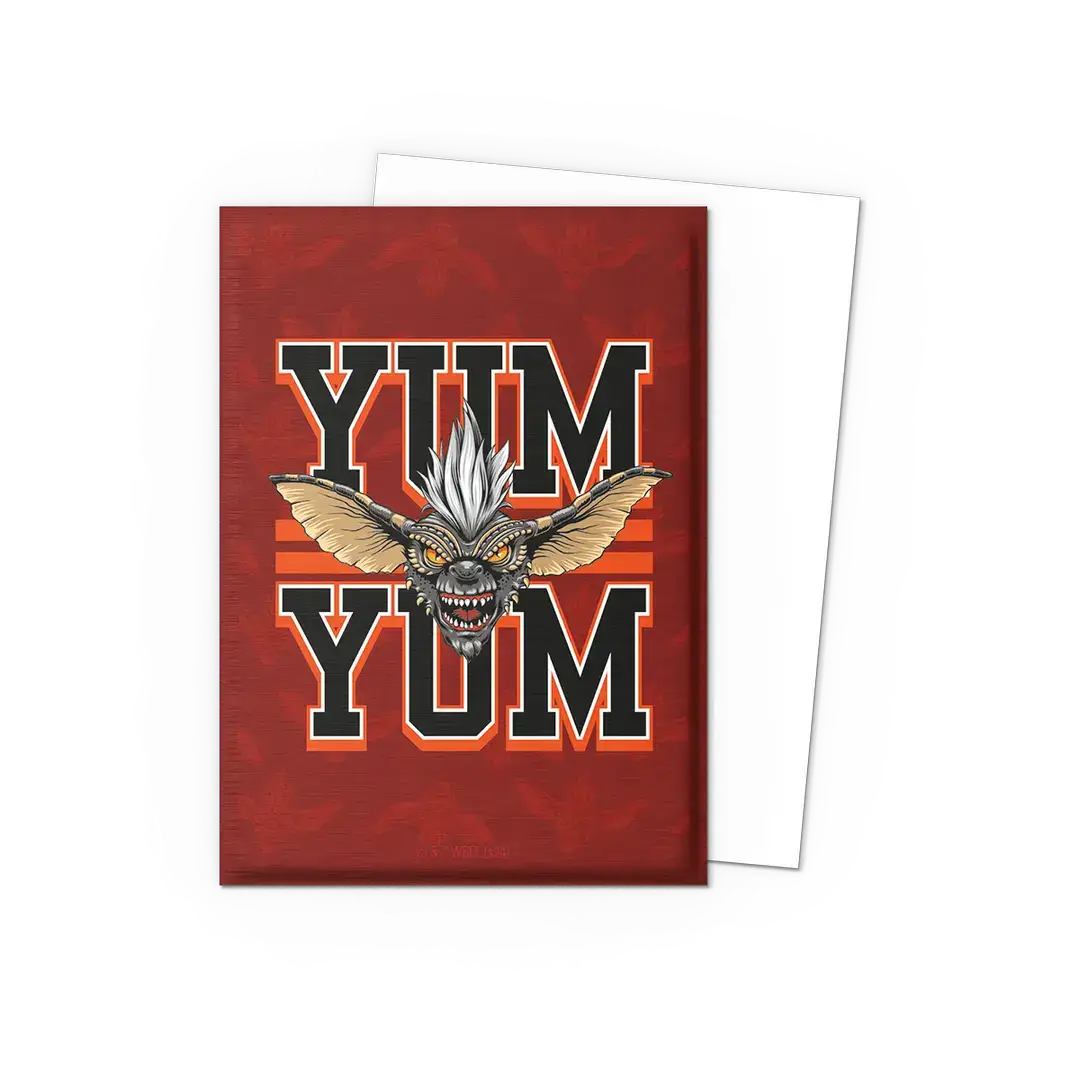 Gremlins Stripe Brushed Art Sleeves in standard size, featuring colorful stripe design and branded by THE MIGHTY HOBBY SHOP.