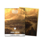 Matte Arid Mesa dual art sleeves from the Landfall Series by THE MIGHTY HOBBY SHOP, featuring vibrant desert landscape designs.