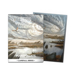 Matte dual art sleeves from the Landfall Series Marsh Flats by THE MIGHTY HOBBY SHOP, featuring colorful land card artwork.