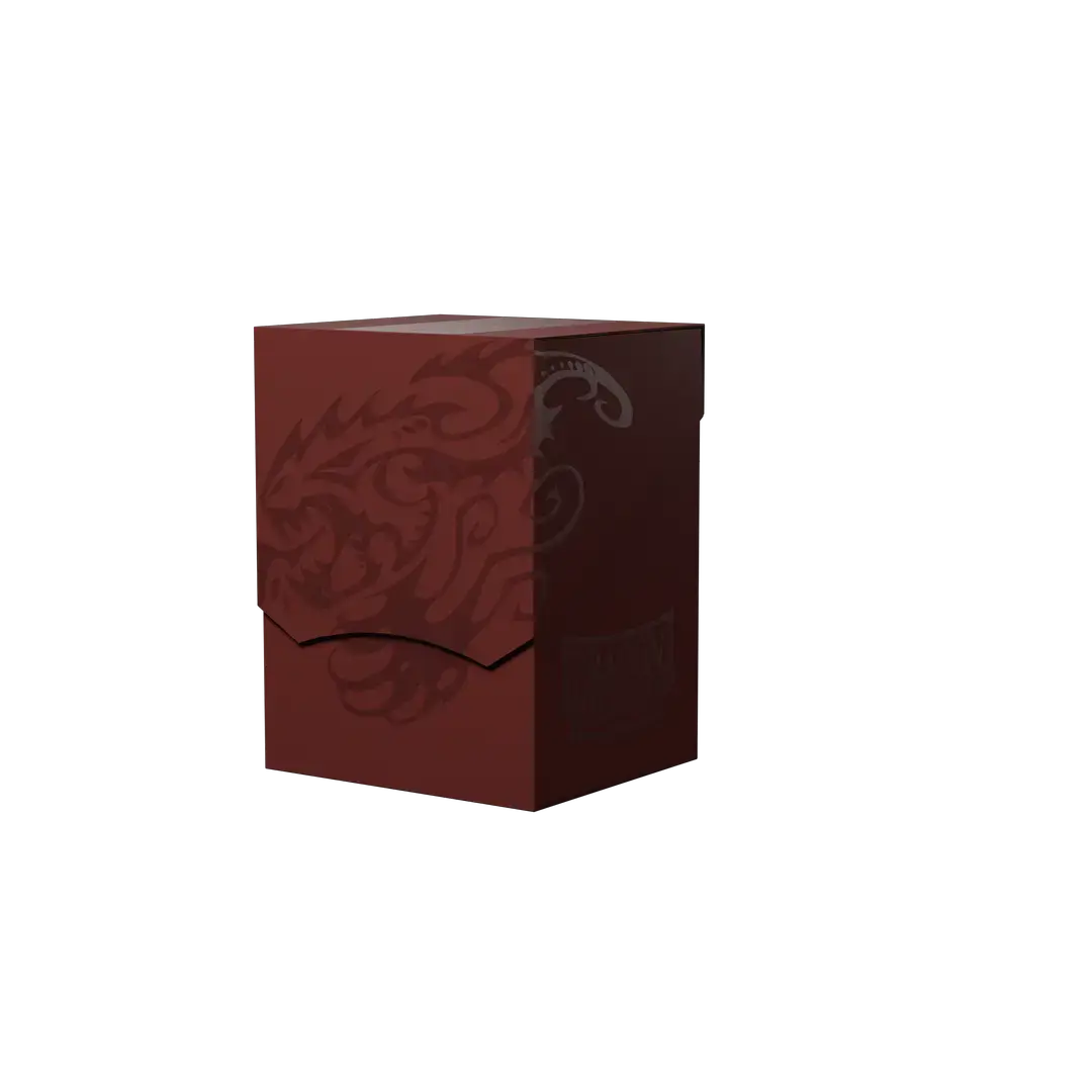 Blood Red Dragon Shield deck shell by THE MIGHTY HOBBY SHOP, featuring a protective plastic cover for trading cards.