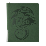 Forest green Card Codex Zipster binder by THE MIGHTY HOBBY SHOP with a zipper closure and round edges, designed for organizing cards.