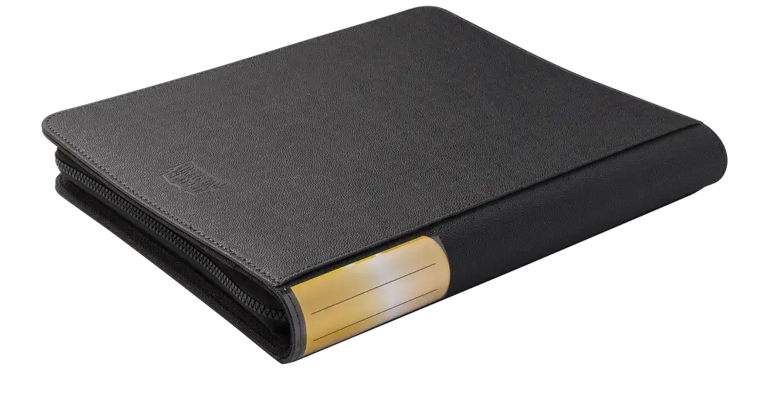 Iron grey Card Codex Zipster binder by THE MIGHTY HOBBY SHOP, showing a regular-sized durable binder with zipper closure.