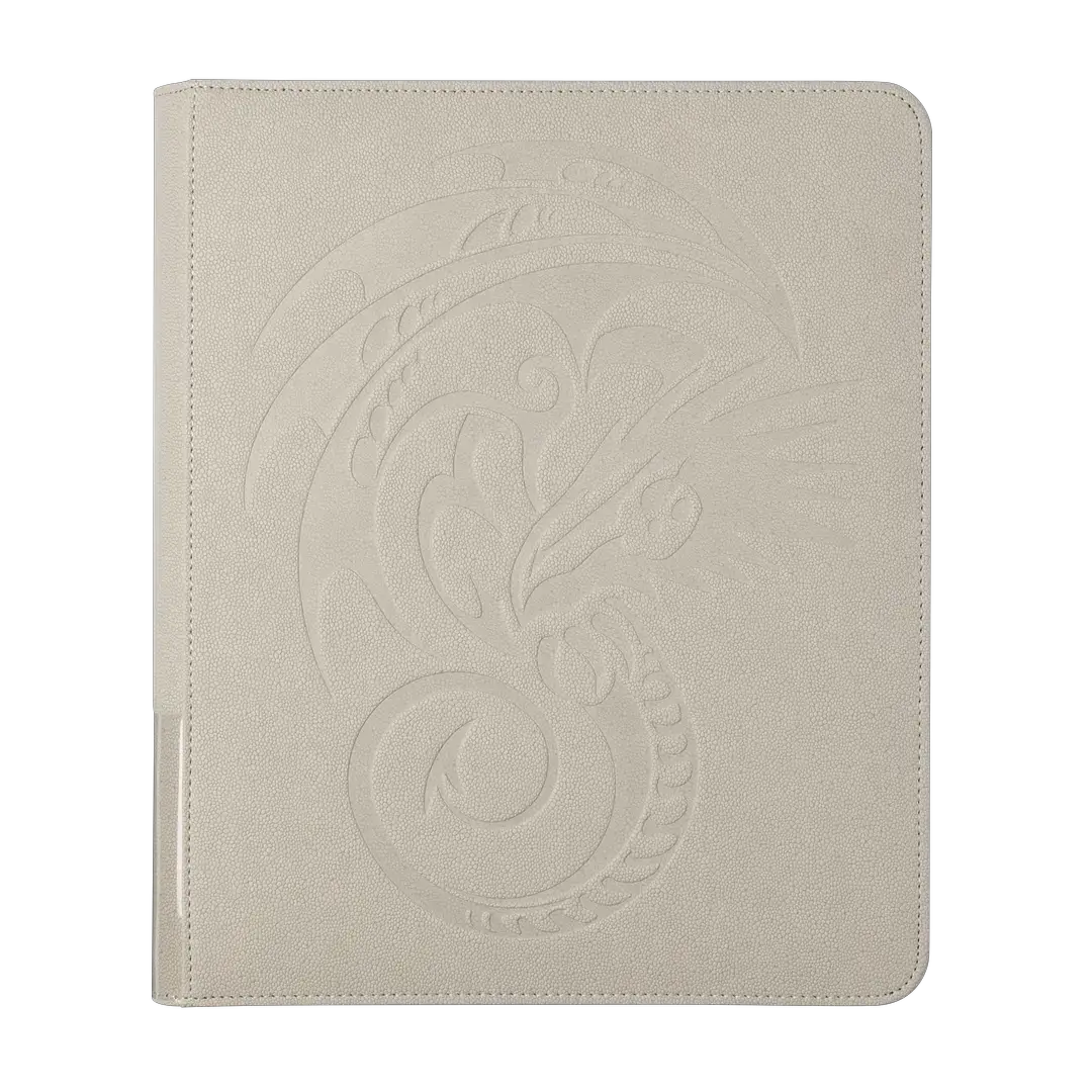 Ashen white Card Codex Zipster Binder by THE MIGHTY HOBBY SHOP, regular size with a zippered closure and durable design