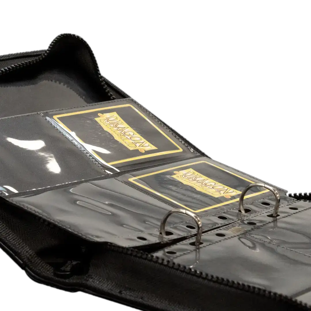 Small black Card Codex Zipster binder from THE MIGHTY HOBBY SHOP featuring zipper closure and compact design for card storage.