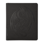 Iron grey Card Codex Portfolio 360 by THE MIGHTY HOBBY SHOP, open with card slots and protective cover for trading cards.
