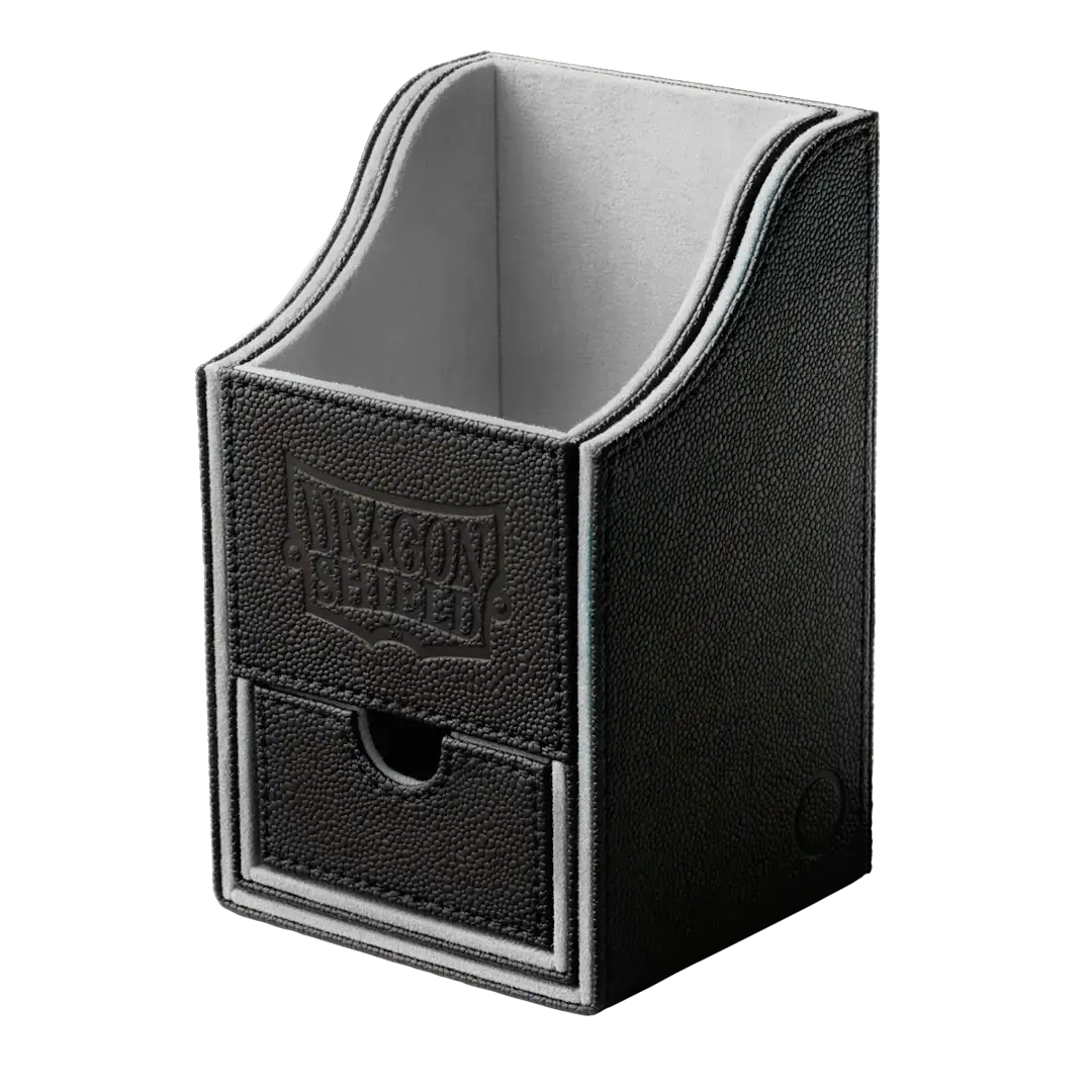 Black and grey Nest +100 storage box by THE MIGHTY HOBBY SHOP, showing its compact, durable design with secure lid.