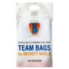 ReSealable team bags from THE MIGHTY HOBBY SHOP, showing clear plastic bags with resealable zipper closures for organizing game pieces.