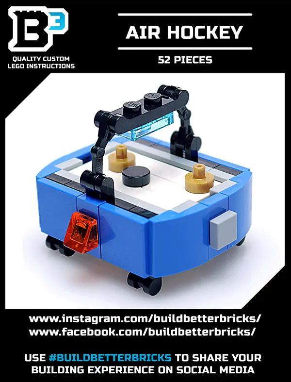 Custom Air Hockey Table 52-Piece Building Set made from LEGO parts - B3 Customs by B3 Customs
