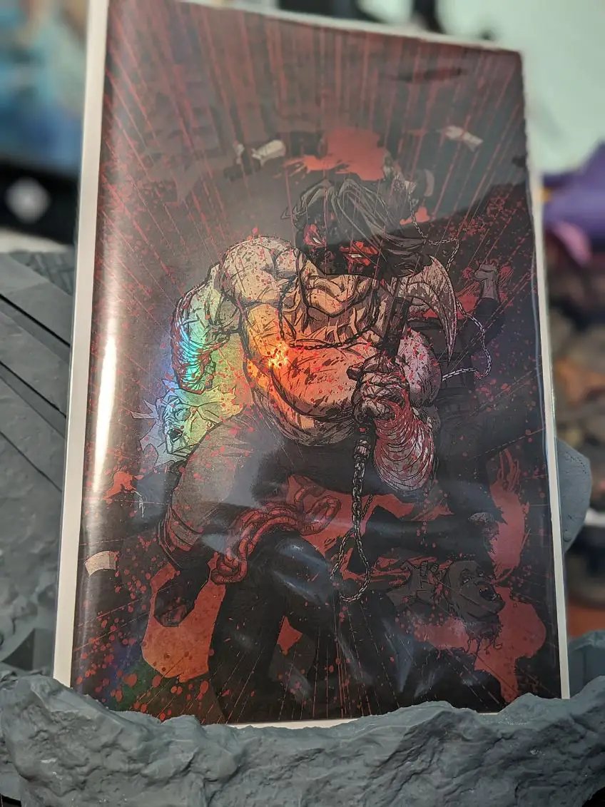 Final Boss 4 Black and Blood foil comic book by Jams Fortress Comics, cover art by Todd Beats featuring dark, intense artwork.
