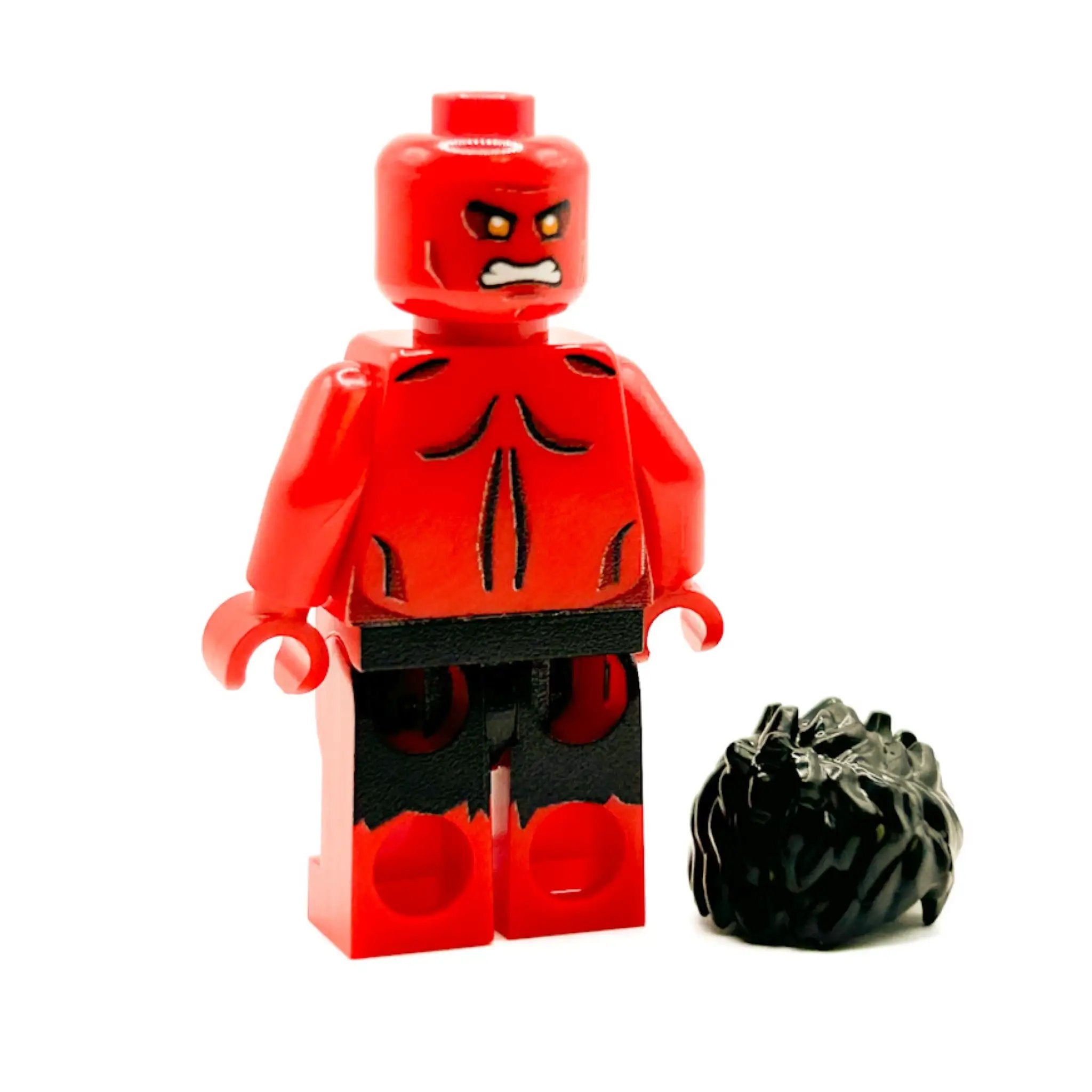 Custom Red Hulk Marvel Minifigure made using LEGO parts - B3 Customs by B3 Customs