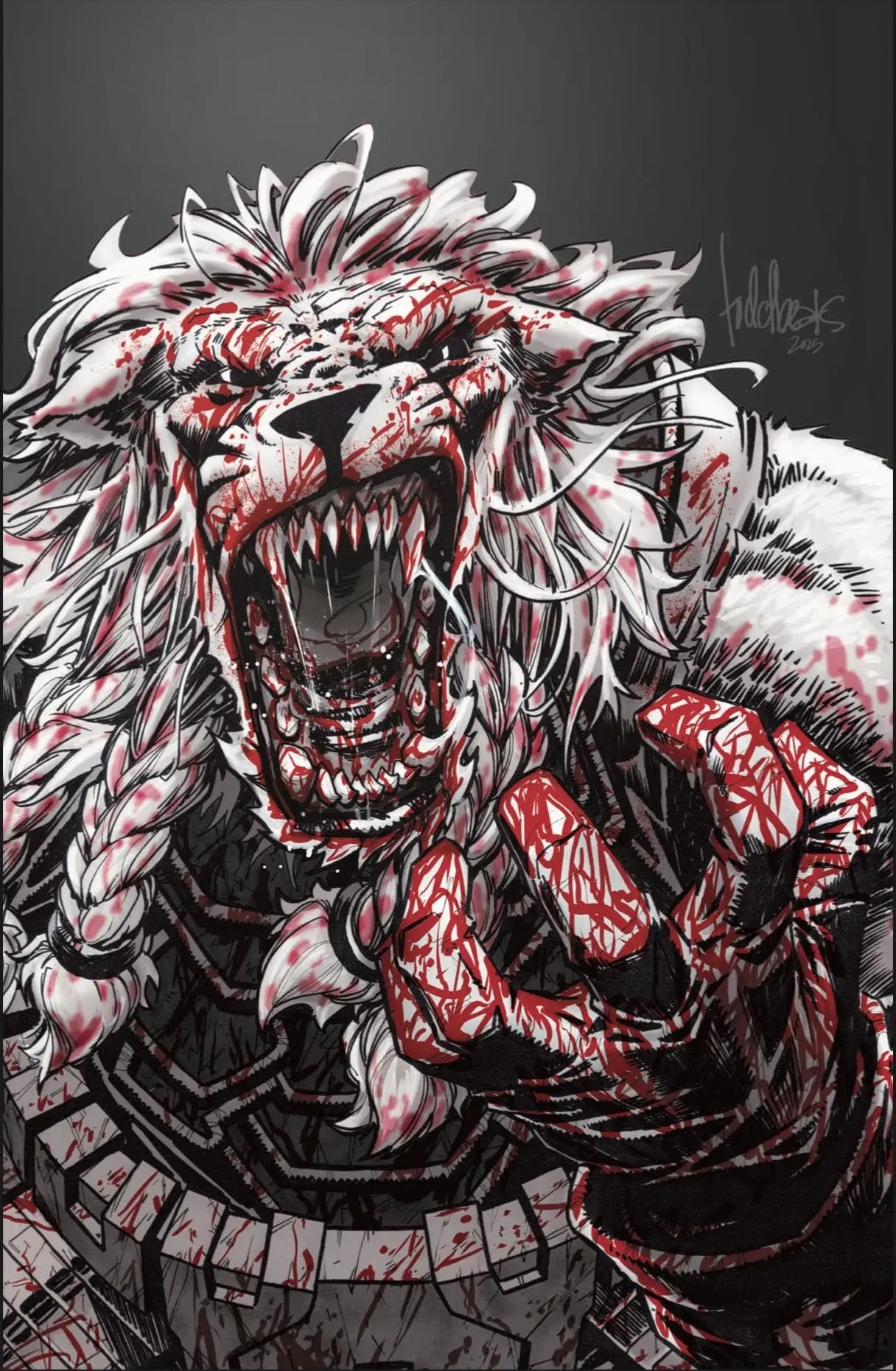 Comic book titled Invincible Universe Battle Beast #1 from Jams Fortress Comics, featuring Bloody Todd Beasts variant cover.