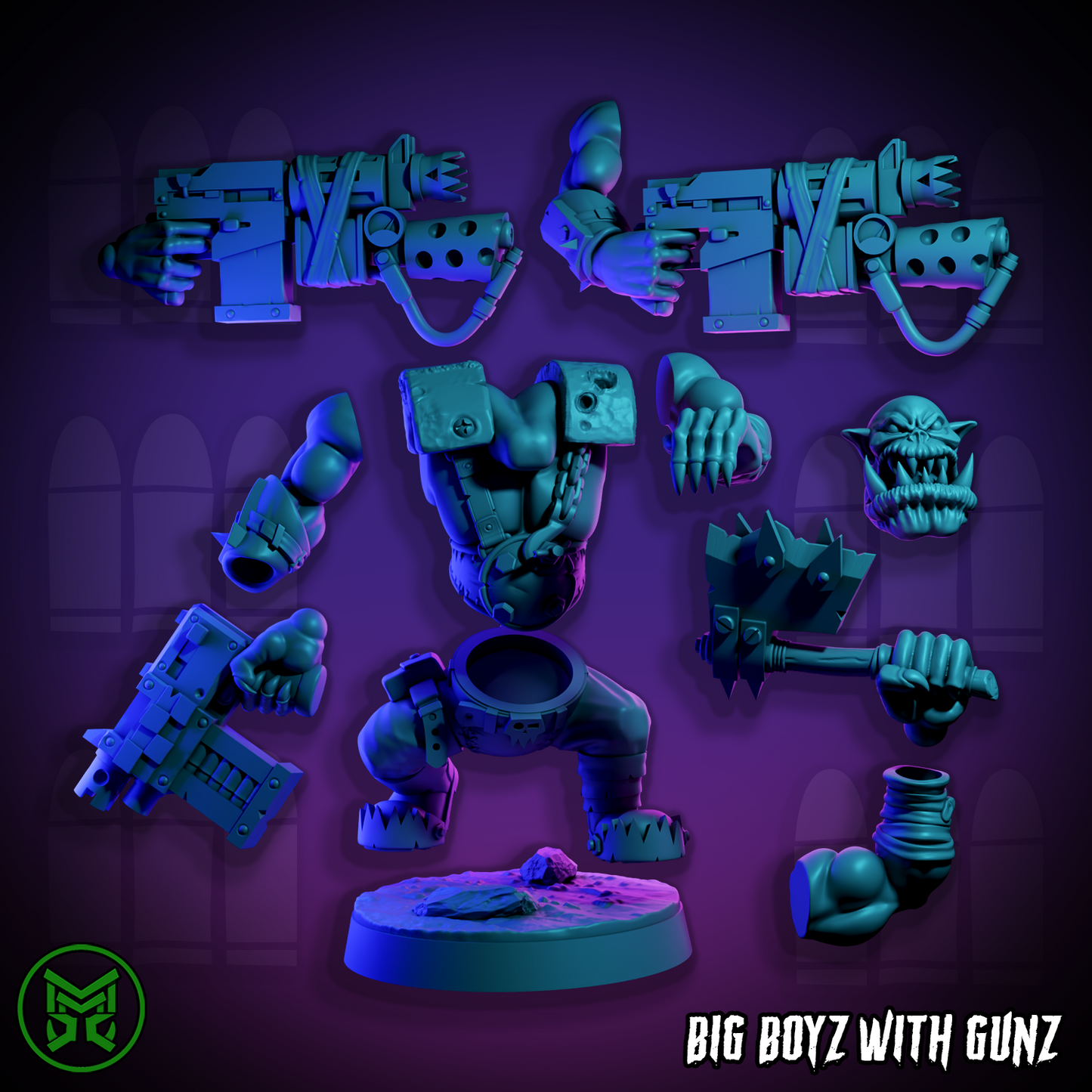 3D Printed Big Boyz with Gunz by Mekka Miniatures