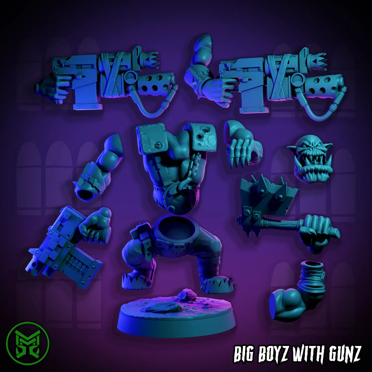 3D Printed Big Boyz with Gunz by Mekka Miniatures by Last Hope Miniatures