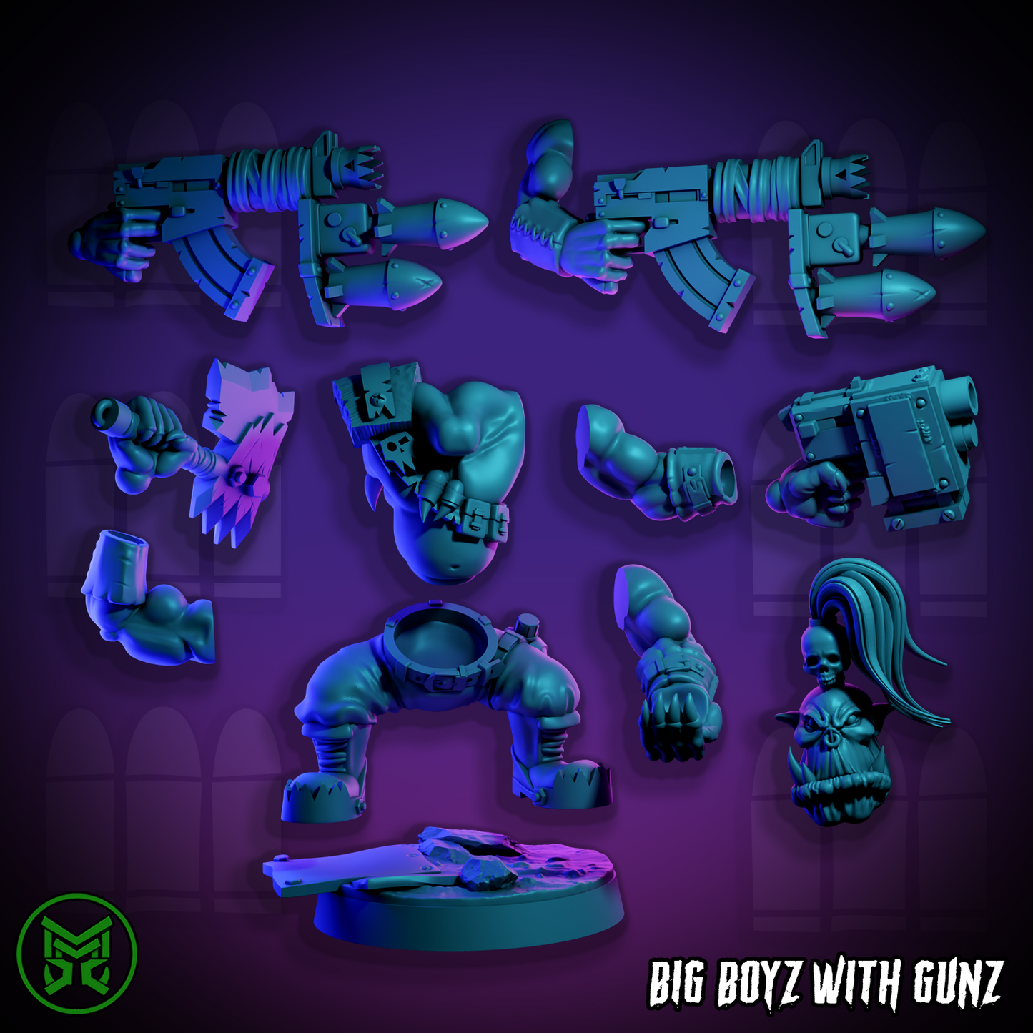 3D Printed Big Boyz with Gunz by Mekka Miniatures