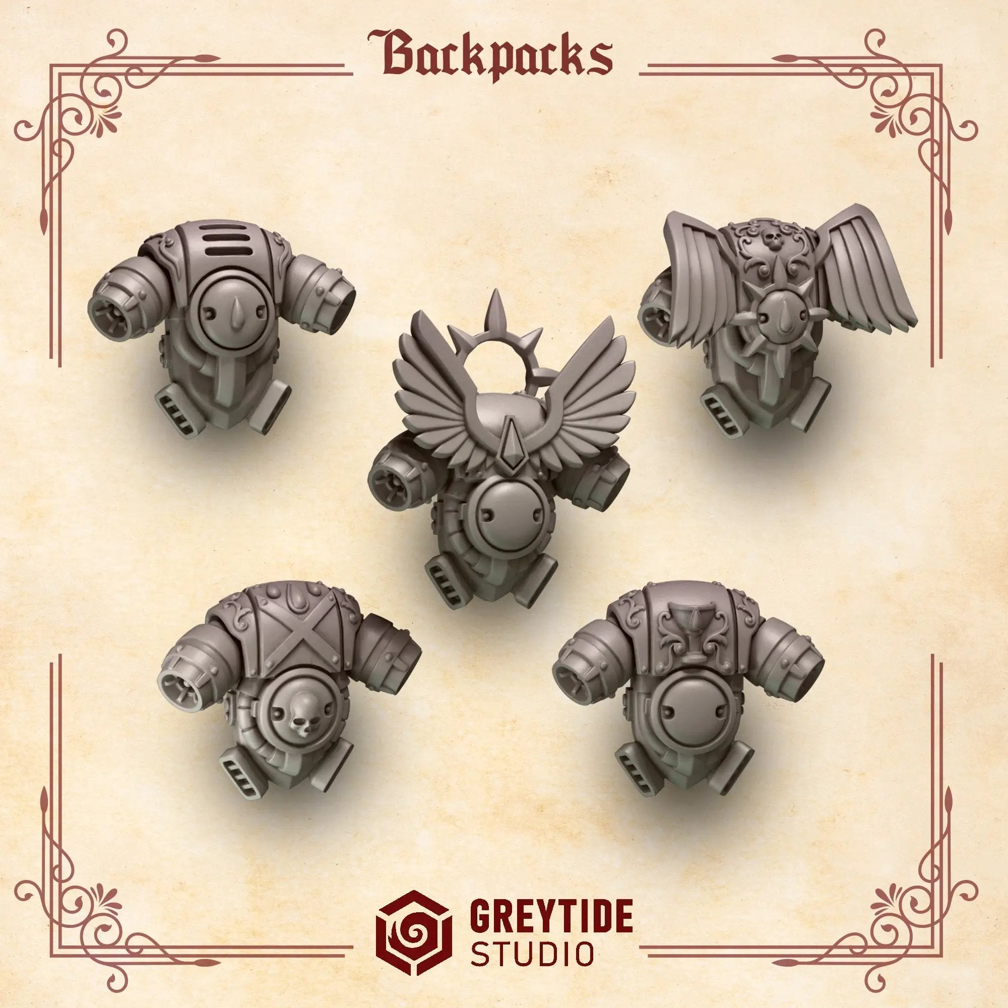3d Printed Crimson Lords Backpacks x10 by Greytide Studio