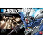 HGUC 1/144 RX-78GP01-Fb Gundam Zephyranthes Full Burnern model kit by Bandai, showing detailed exterior and articulated limbs.