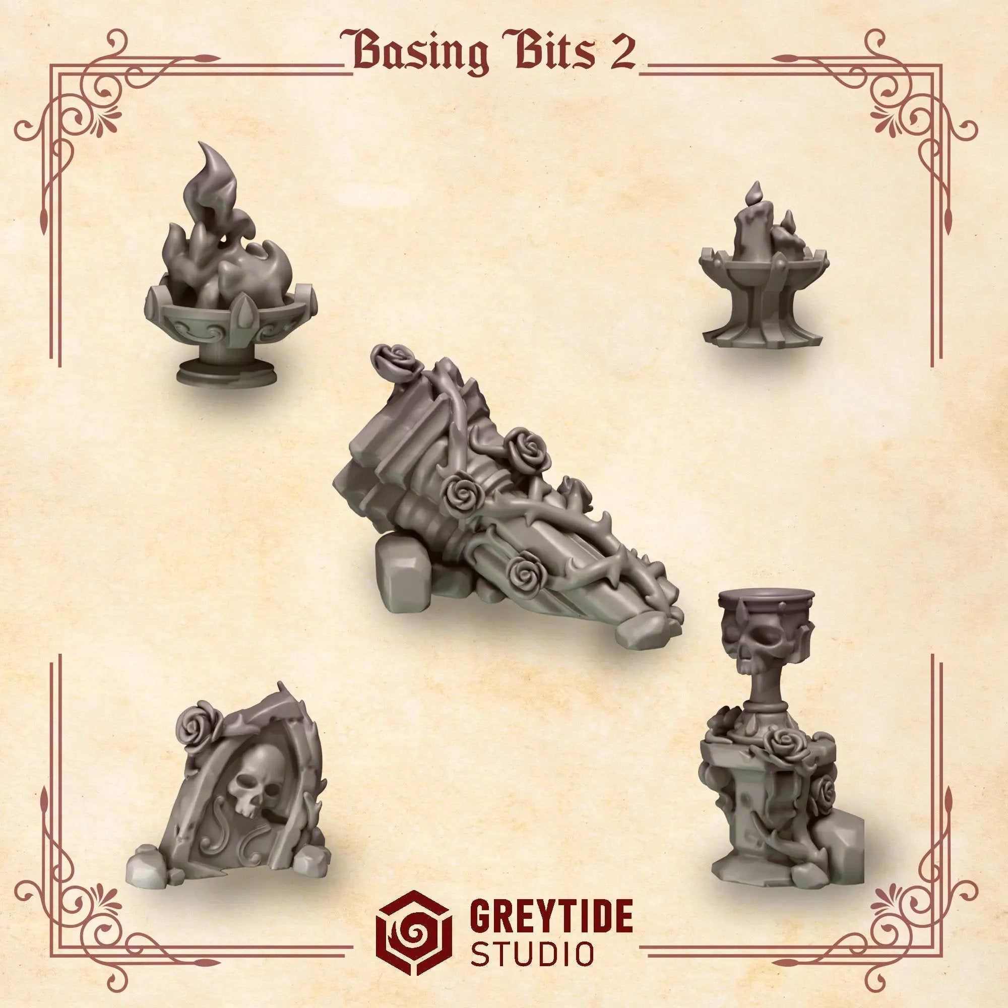 3d Printed Crimson Lords Basing Bits by Greytide Studio by Last Hope Miniatures