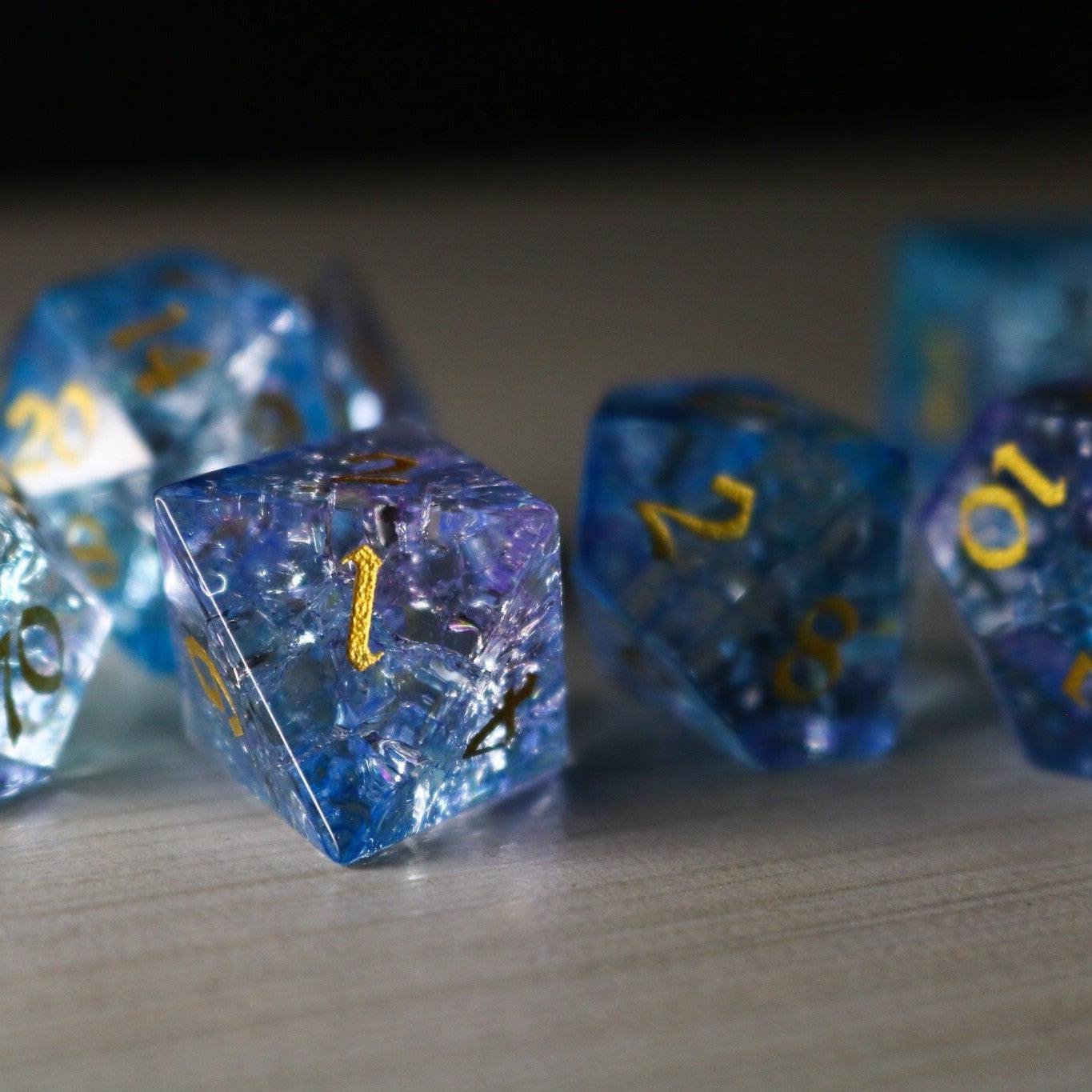 Blue Wing Forge Fire Glass DND Dice Set