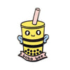 Kolorspun Boba Bee enamel pin featuring a cute bee design with boba tea elements on a white background.