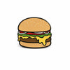 Kolorspun hamburger pin featuring a detailed, colorful burger design on a metal pin for accessories or collection.