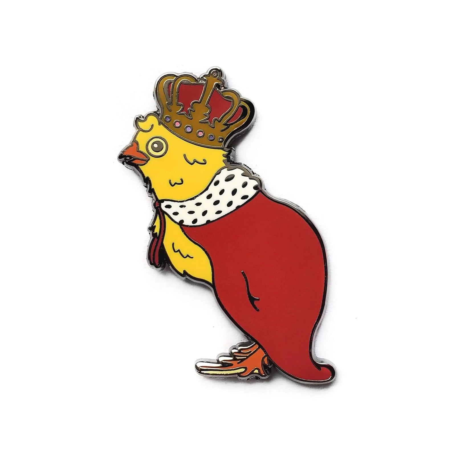 Colorful Chicks Rule enamel pin by Kolorspun featuring a playful chick design on a silver-tone pin.
