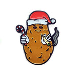 Kolorspun Christmas baked potato pin featuring a festive potato design with holiday-themed colors and details.