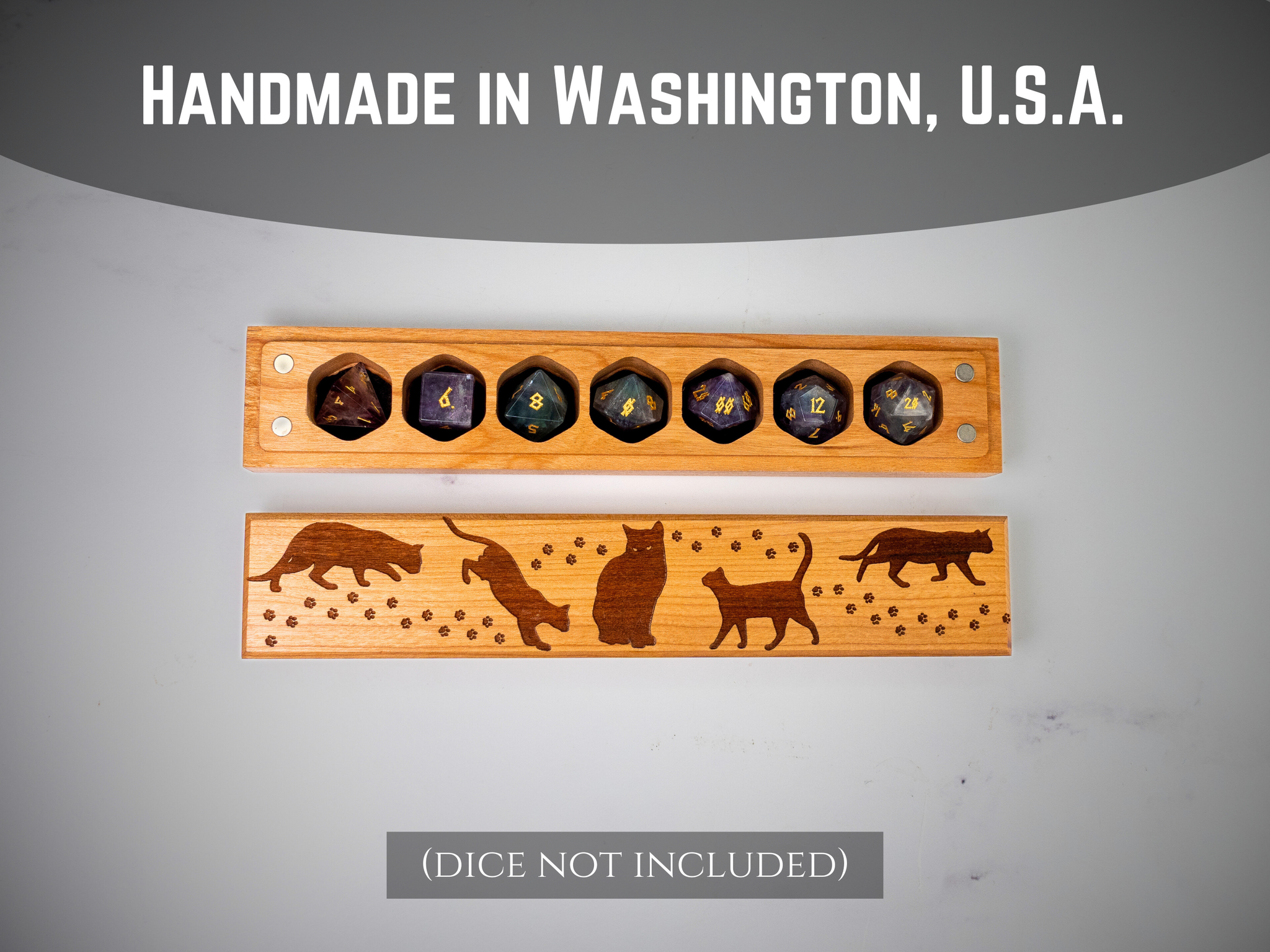 Cats | Engraved Council of 7 Dice Vault