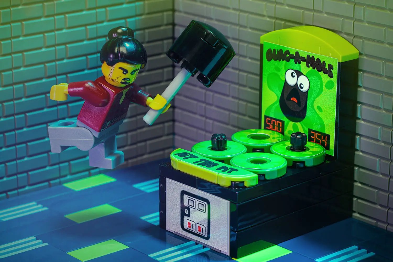 Guac-A-Mole - Custom Arcade Whac-A-Mole Set made using LEGO parts - B3 Customs by B3 Customs
