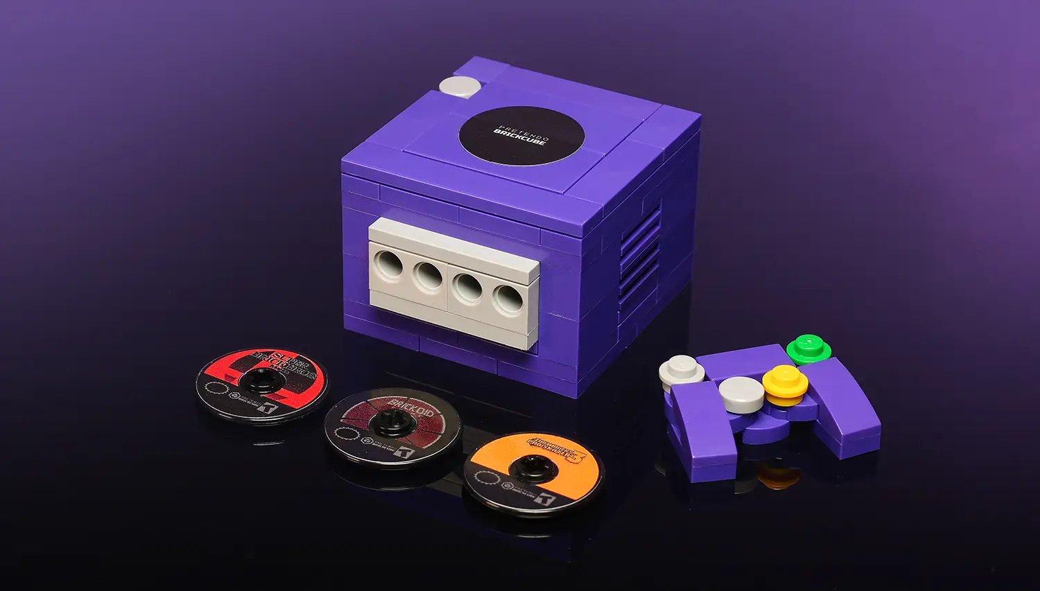 Custom Pretendo BrickCube 2001 Video Game Console made using LEGO parts by B3 Customs