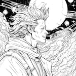 Cosmic Adventurer Coloring Page | Printable Sci-Fi Hero Art