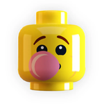 Boy Blowing Bubble Gum Minifig Head by B3 Customs