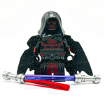 Custom LEGO Darth Revan minifig by B3 Customs, featuring detailed design and iconic Star Wars character accessories.