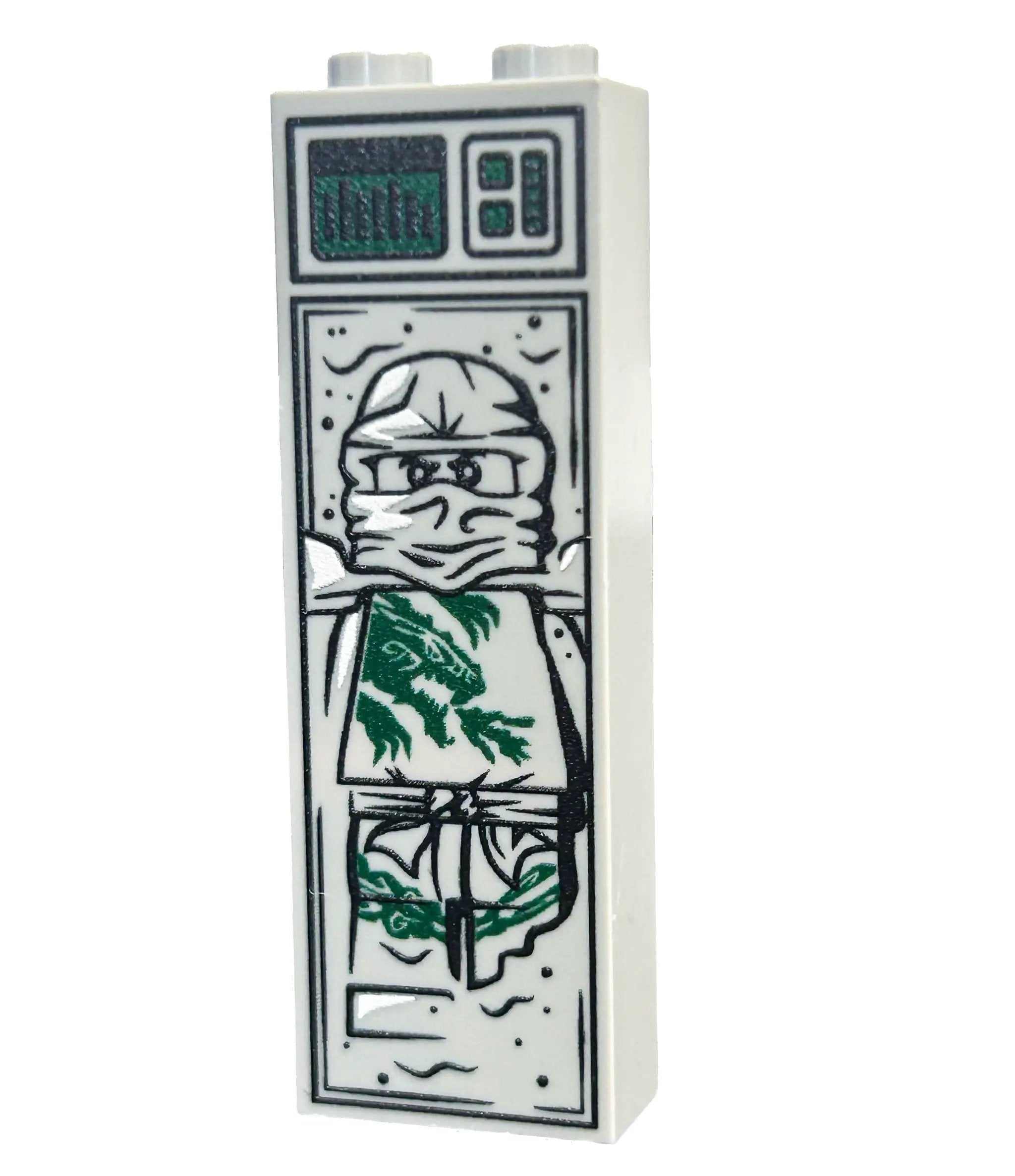 Green Ninja in Carbonite (1x2x5 Brick) by B3 Customs