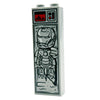 Lego Iron Man in Carbonite brick from B3 Customs, featuring detailed Iron Man figure encased in carbonite within a 1x2x5 brick.