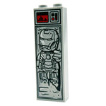 Lego Iron Man in Carbonite brick from B3 Customs, featuring detailed Iron Man figure encased in carbonite within a 1x2x5 brick.