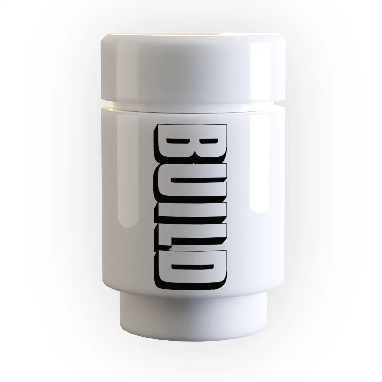 B3 Customs BUILD Energy Drink can featuring a custom LEGO Prime Energy White design with vibrant graphics.