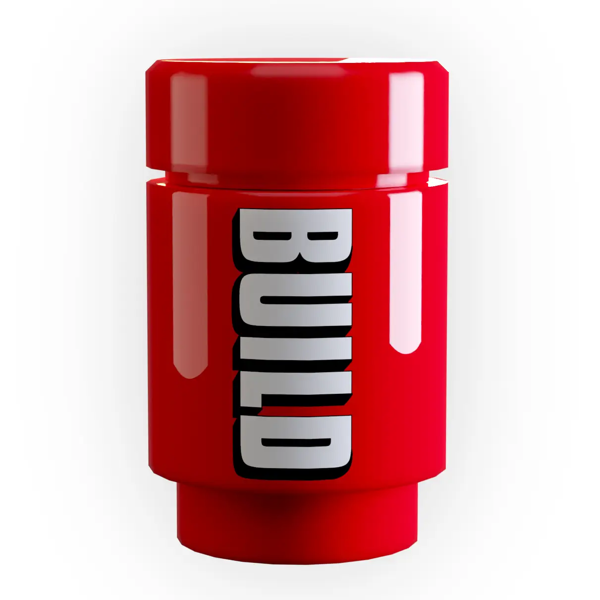 Custom LEGO Red Prime energy drink can by B3 Customs featuring vibrant fruit punch fury design.