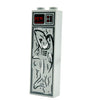 Lego shark in carbonite brick, custom B3 Customs design, detailed gray LEGO shark encased in clear carbonite block.