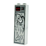 Lego shark in carbonite brick, custom B3 Customs design, detailed gray LEGO shark encased in clear carbonite block.