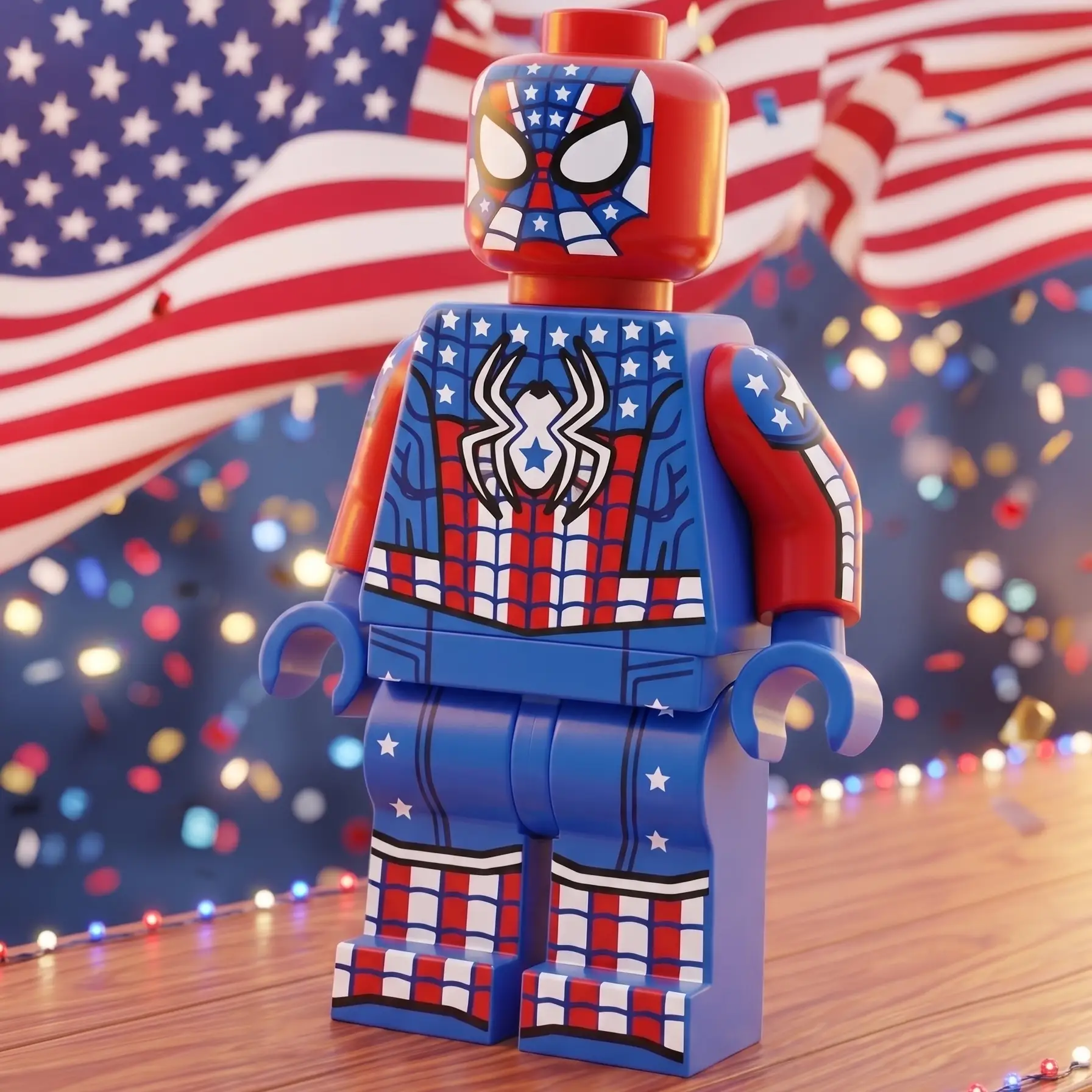 PATRIOTIC Spidey 250 Minifig by B3 Customs