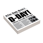 B3 Customs® D-Day WW2 Newspaper (2x2 Tile) by B3 Customs
