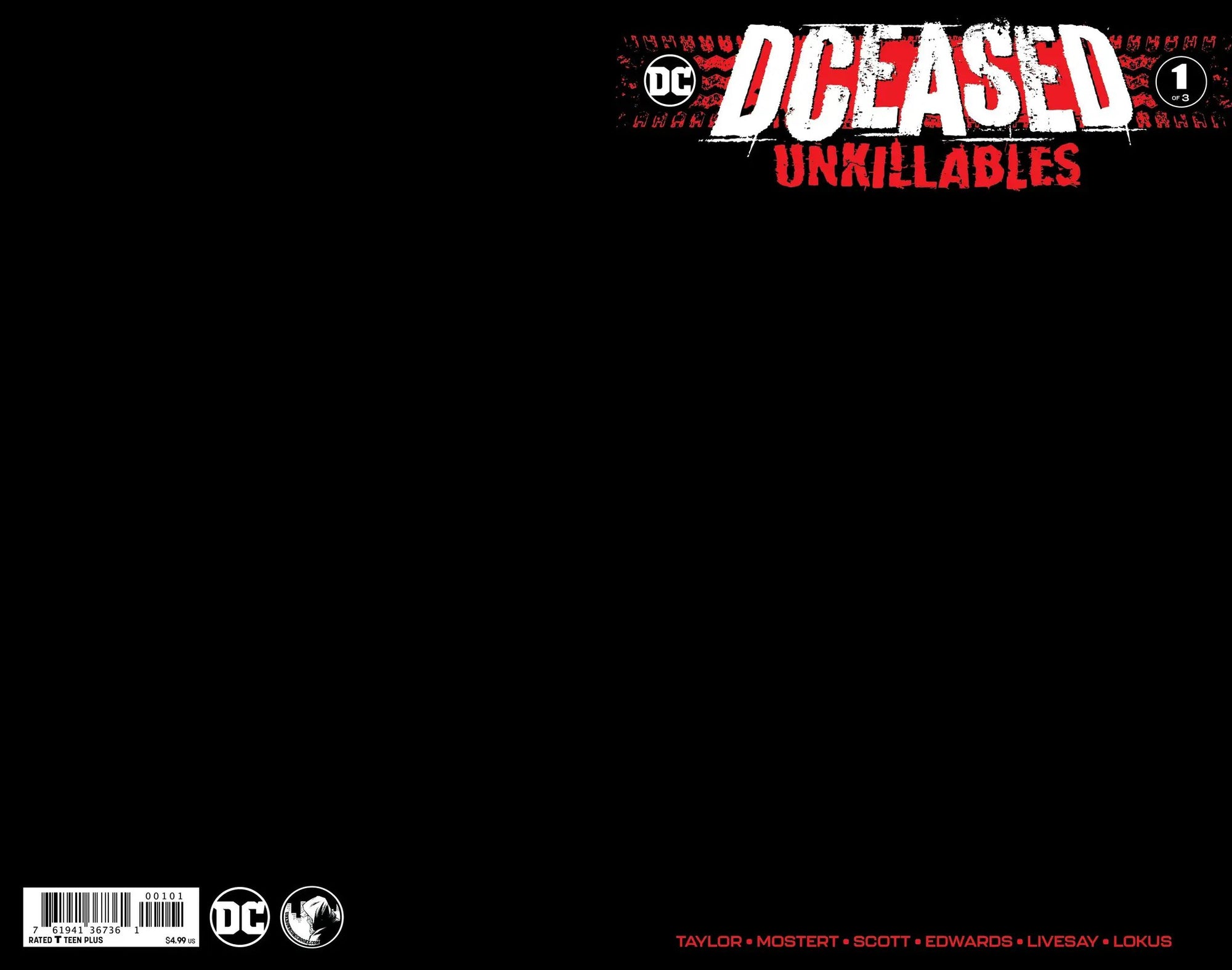 Dceased Unkillables #1 (Of 3) Unknown Comics Black Blank Exclusive Var (02/19/2020) by Unknown Comic Books
