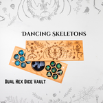 Dancing Skeletons | Engraved Dual Hex Dice Vault