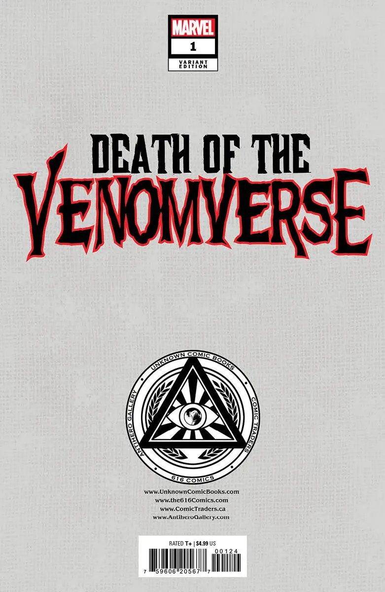 Death Of The Venomverse #1 Unknown Comics Davide Paratore Exclusive Virgin Var (08/02/2023) by Unknown Comic Books