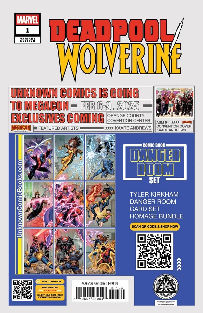 Deadpool / Wolverine #1 Tyler Kirkham MEGACON 2025 Exclusive Premium BATTLE DAMAGED Var (01/01/2025) by Unknown Comic Books