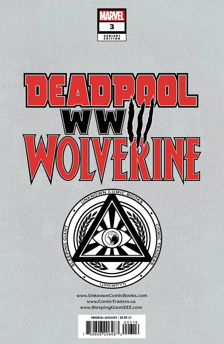 Deadpool & Wolverine: Wwiii #3 Unknown Comics Tyler Kirkham Virgin Exclusive Var (07/24/2024) by Unknown Comic Books